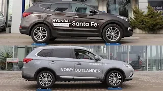 SLIP TEST - Hyundai Santa Fe AWD vs Mitsubishi Outlander AWC - @4x4.tests.on.rollers