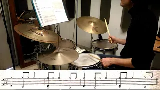 4/4 over 3/4 Metric Modulation exercise JAZZ [John Riley - Beyond Bop Drumming]