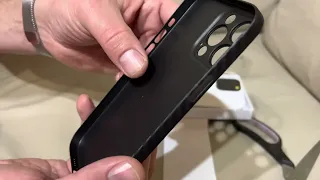 iPhone 13 pro max чехол карбон с вырезами кнопок распаковка carbon fiber case with button cutouts