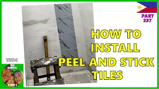 V554 - HOW TO INSTALL PEEL AND STICK TILES - BATHROOM DIY - THE GARCIA FAMILY