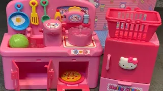 8 minutes Satisfying With unboxing Hello Kitty Sanrio Kitchen set and mini Fridge | ASMR