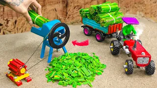 Diy mini tractor making chaff cutter machine for farm animals | science project  @sunfarming7533
