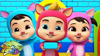 Three Little Pigs Cartoon Story & Song by Kids Tv