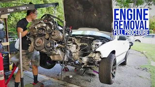 How to remove an engine | BMW E36 325i M50B25 engine removal