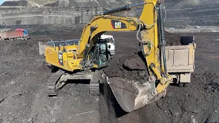 Caterpillar 352F Excavator Loading Mercedes & Man Trucks With Coal - Ascon Ltd