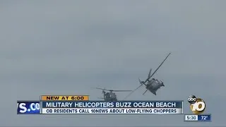 Military helicopters buzz Ocean Beach