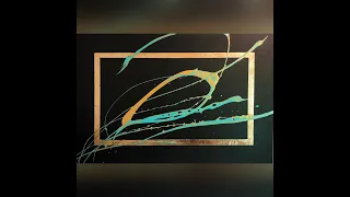 (645) "Swan Song" Dramatic Acrylic Pour Painting with Gold Leaf! Fluid Abstract Art