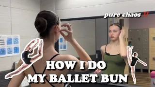 BALLET BUN TUTORIAL 🤪🩰 #ballerina