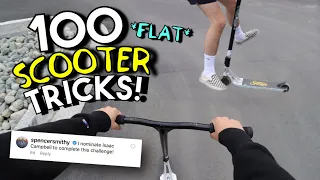 100 FLAT SCOOTER TRICKS IN ONE HOUR CHALLENGE!