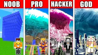 TSUNAMI NOOB vs PRO vs HACKER vs GOD w Minecraft z SMILESLOW!