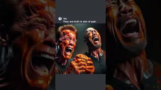 Arnold and Dwayne do the Spicy Challenge 🔥🍔 #ai #chatgpt #aiart