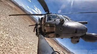 View Of Pave Hawk Helicopter In-Flight From Fuel Probe