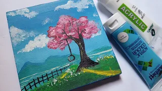 Scenery Painting l Easy Painting Technique l Acrylic Painting Tutorial l @farjanadrwaingacademy