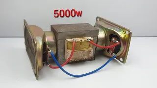 How to make 220v.5000w Free Electricity Energy using two speaker - new idea 2023