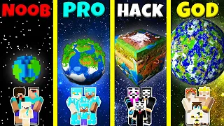 Minecraft Battle: NOOB vs PRO vs HACKER vs GOD: INSIDE EARTH BASE HOUSE BUILD CHALLENGE / Animation