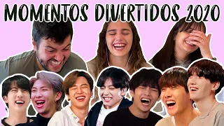 REACCIONAMOS A “BTS MOMENTOS DIVERTIDOS QUE NOS DEJÓ EL 2020” de DaniBangtan 😂😂 [SUB]