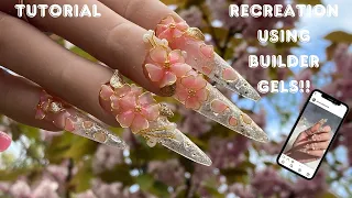 Sakura Cherry Blossom Nails | Recreation With Builder Gel (Full Tutorial)