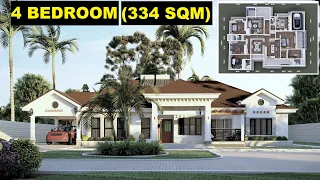 4 BEDROOM | BUNGALOW | WITH INTERIOR | DETAILS  & PLAN | ALL ENSUITE | HOUSE DESIGN @katveldesigns