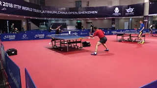 HUGO CALDERANO INTENSE PRACTICE with TIMO BOLL!!! | 2018 China Open