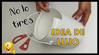 GENIAL IDEA REUTILIZANDO BALDE PLÁSTICO // Manualidades con botes de pintura // Plastic bucket craft