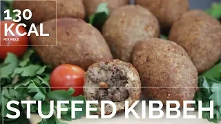 Easy stuffed kibbeh recipe - kibbeh balls without machine  - how to make kibbeh at home - كبة مقلية