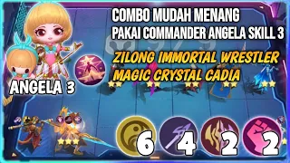 COMBO MUDAH MENANG PAKAI COMMANDER ANGELA SKILL 3 | HYPER ZILONG IMMORTAL WRESTLER MAGIC CHESS MLBB