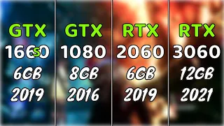 RTX 3060 vs RTX 2060 vs GTX 1080 vs GTX 1660 Super | Test In 10 Games