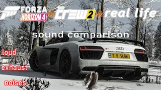 Forza horizon 4 VS The crew 2 VS real life //car sound comparison