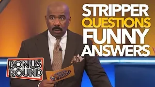 STEVE HARVEY Asks STRIPPER Questions On Family Feud USA & Gets Some Funny Answers!