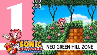 AMY ROSE playthrough: Beach & Factory Zone - (GBA) SONIC ADVANCE | 🤫 First Time Play