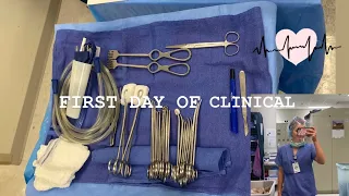 FIRST DAY OF CLINICAL! as a surgical technologist student | mini vlog + what i learned