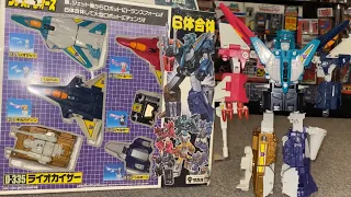 Transformers generation one Liokaiser unboxing & combining review. G1 Japanese victory combiner 1989