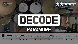 [Lv.16] Decode - Paramore (★★★★☆) Pop Drum Cover (Score, Lessons, Tutorial) | DRUMMATE