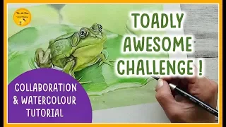 ART CHALLENGE /COLLABORATION with Dena Tollefson #TOADLYAWESOMECHALLENGE 2019 | Watercolour TUTORIAL