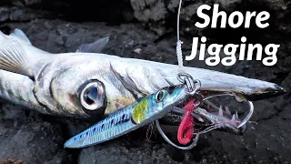 Shore Jigging: A weekend on the rocks with good company! Slim Jig Minnow for all fish!