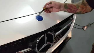 Vinyl wrap around emblem, Mercedes GTS. By @ckwraps www.ckwrapsmiami.com