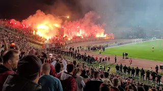 Sarajevo - Željezničar. Amazing atmosphere at the 150 city derby. 보스니아 축구 리그. 사라예보. Vječiti derbi.