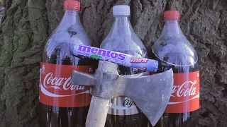 Tomahawk/Throwing Knives VS Coca-Cola With Mentos EXPERIMENT