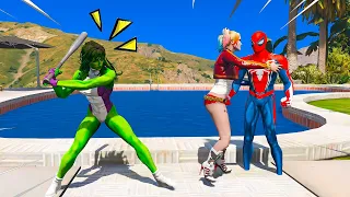 HOMEM ARANHA BEIJOU A ARLEQUINA SUA NAMORADA no GTA 5