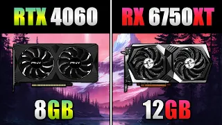 RTX 4060 vs  RX 6750 XT - Ryzen 5 5500 - Benchmark - Teste em 6 Jogos - 1440p