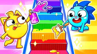 Rainbow Magic Stairs Song 🌈 Funny Kids Songs 😻🐨🐰🦁 by Baby Zoo Karaoke