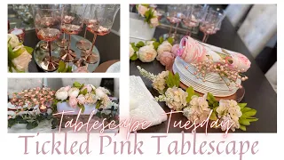 TICKLED PINK TABLESCAPE #tablescapetuesday #breastcancerswareness