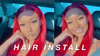 BOMB RED HAIR😍 | install, styling, etc Ft. Tinashe Hair