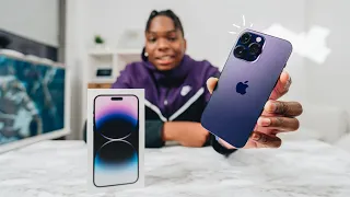 iPhone 14 Pro Max DEEP PURPLE 💜 Unboxing & Setup + Low Light Camera Test