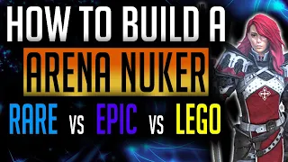 RAID: Shadow Legends | How to build to nuke the arena? Who hits harder, Rares, Epics or Legendaries?
