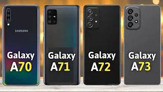 Samsung Galaxy A73 5G vs Samsung Galaxy A72 5G vs Samsung Galaxy A71 vs Samsung Galaxy A70