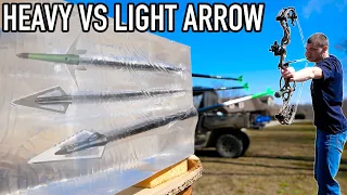 HEAVY VS LIGHT ARROW PENETRATION TEST! (BALLISTIC GEL)