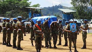 Funeral held for slain U.N peacekeepers in DRC