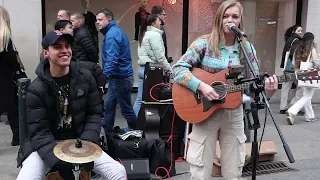 It's "Yellow" on Grafton Street with Zoe Clarke and Marcos... (Coldplay) cover.