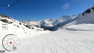 [5K] Skiing Grimentz Retake, Lona Supérieur Black run, Val d'Anniviers Switzerland, GoPro HERO9 GPS